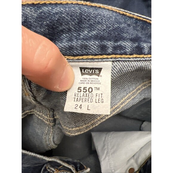 Levi's 550 Jeans Size 24L Plus Hi Rise Relaxed Tapered Blue 100% Cotton - Picture 11 of 11